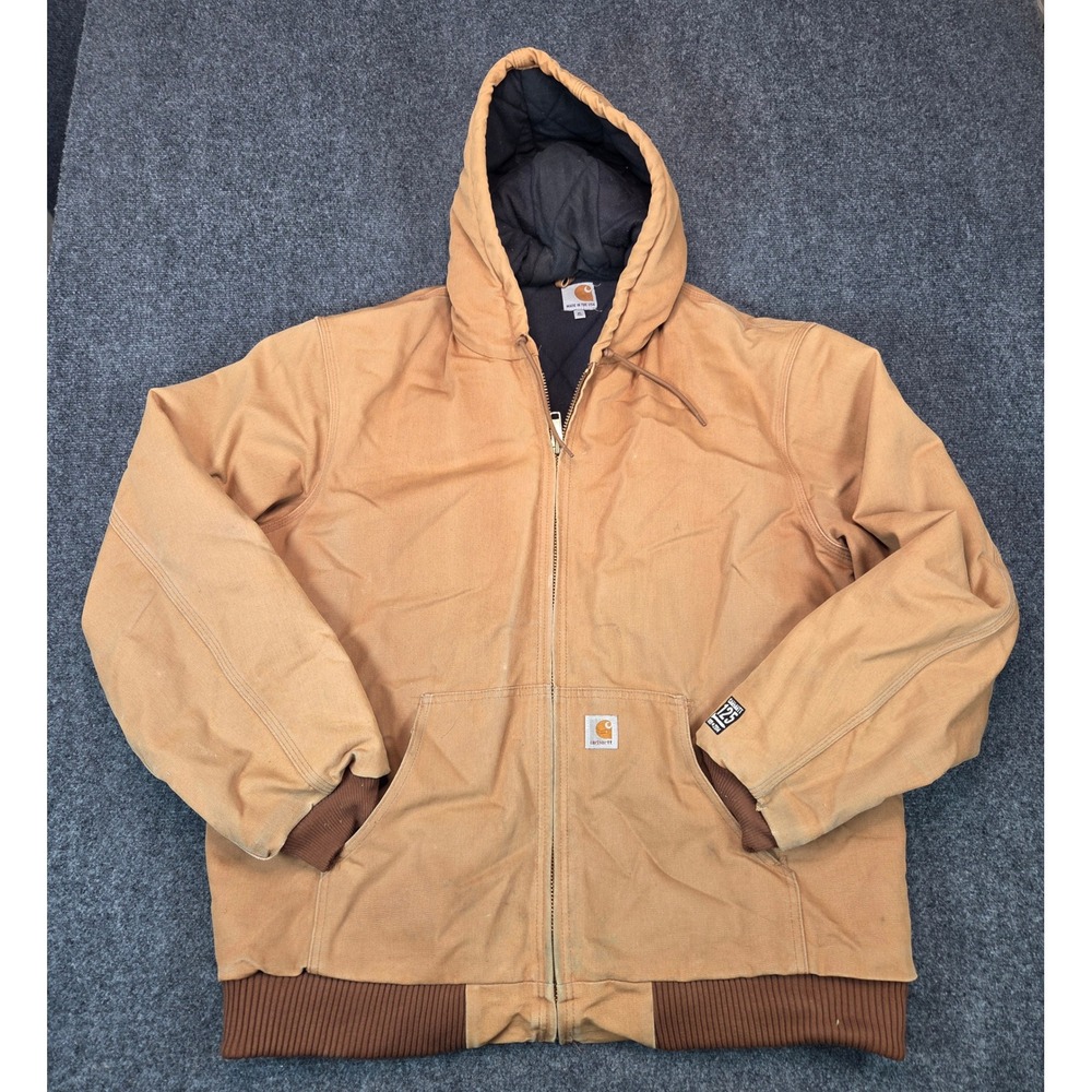 Carhartt J140 BRN Duck Canvas Active Jacket XL Tall Brown USA 125th Anniversary